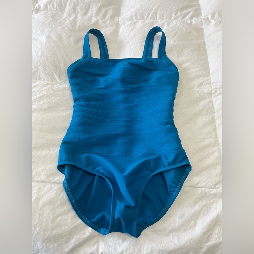 Miraclesuit | SZ 8 | Spectra Banded One Piece Swimsuit Solid Blue | Slimming